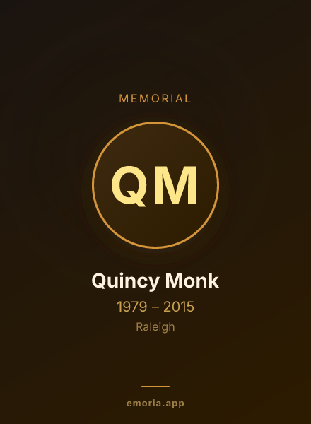 Memorial portrait of Quincy Monk
