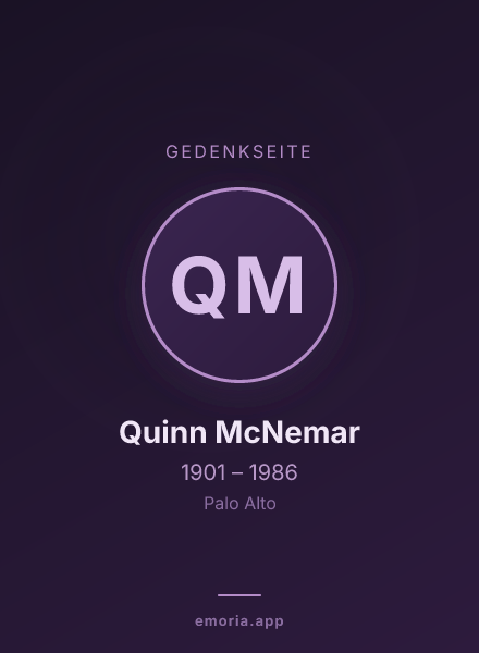Gedenkportrait von Quinn McNemar