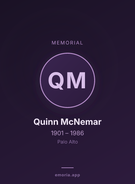Memorial portrait of Quinn McNemar