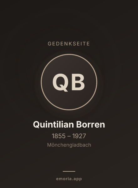 Gedenkportrait von Quintilian Borren