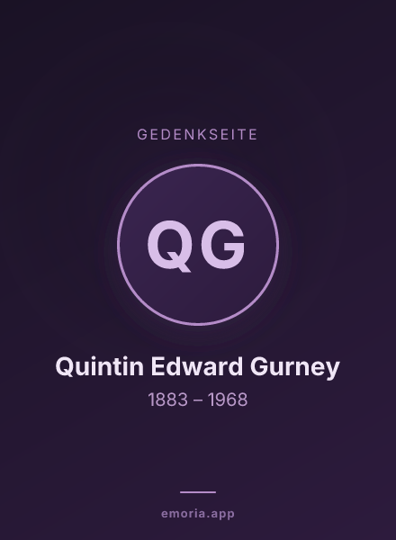 Gedenkportrait von Quintin Edward Gurney