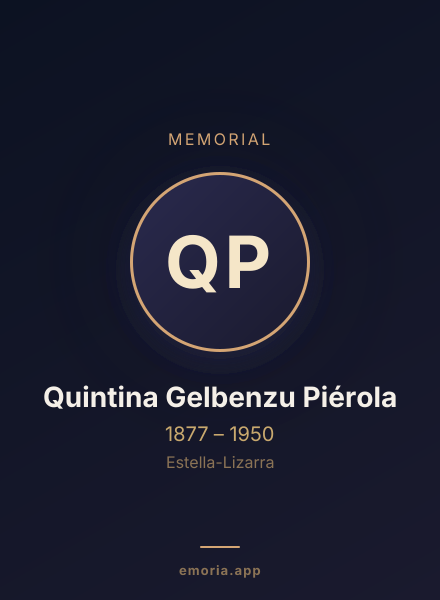 Memorial portrait of Quintina Gelbenzu Piérola