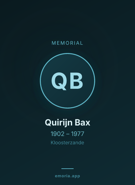 Memorial portrait of Quirijn Bax