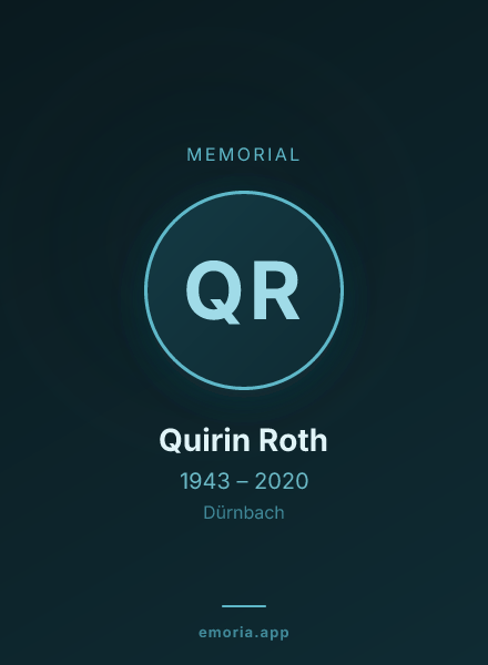 Memorial portrait of Quirin Roth