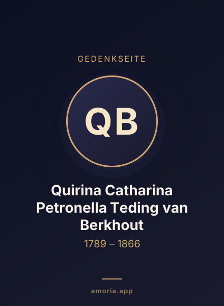 Gedenkportrait von Quirina Catharina Petronella Teding van Berkhout