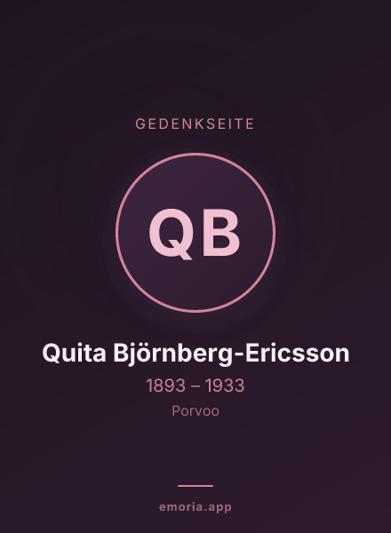 Gedenkportrait von Quita Björnberg-Ericsson