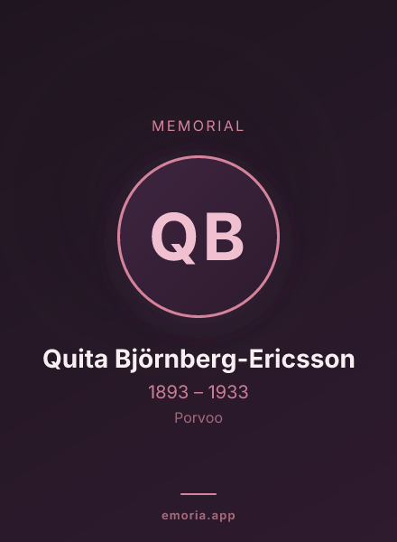 Memorial portrait of Quita Björnberg-Ericsson