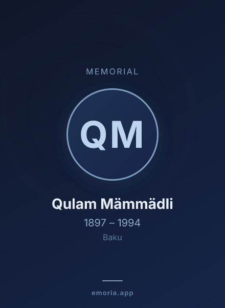 Memorial portrait of Qulam Mämmädli