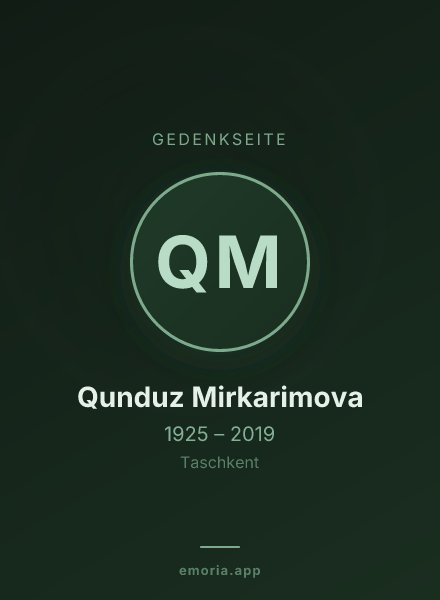 Gedenkportrait von Qunduz Mirkarimova