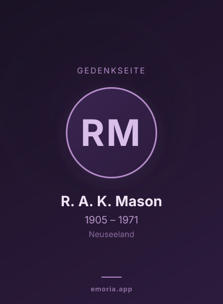 Gedenkportrait von R. A. K. Mason
