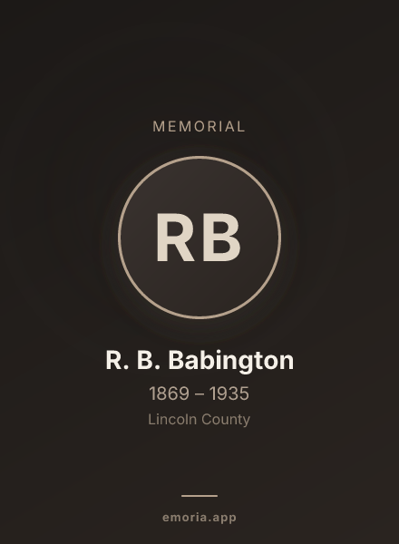 Memorial portrait of R. B. Babington