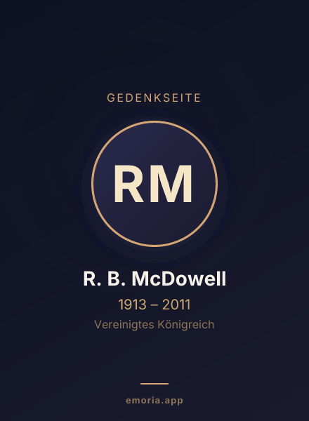 Gedenkportrait von R. B. McDowell