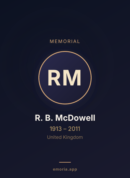 Memorial portrait of R. B. McDowell