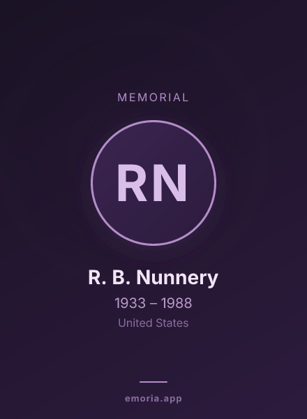 Memorial portrait of R. B. Nunnery