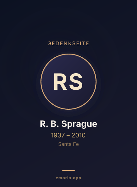Gedenkportrait von R. B. Sprague