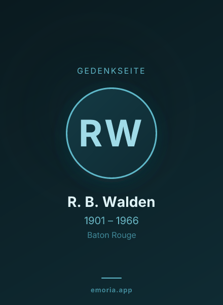 Gedenkportrait von R. B. Walden