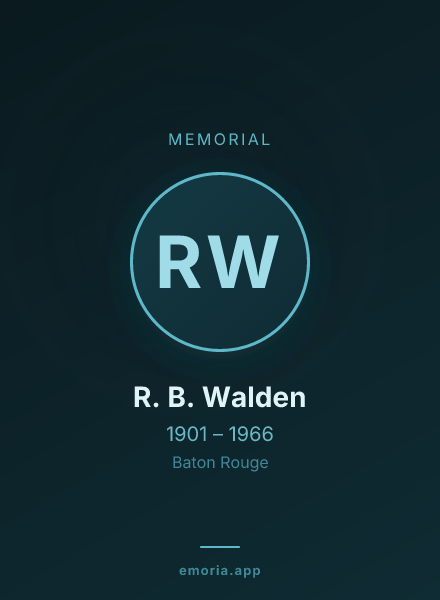 Memorial portrait of R. B. Walden