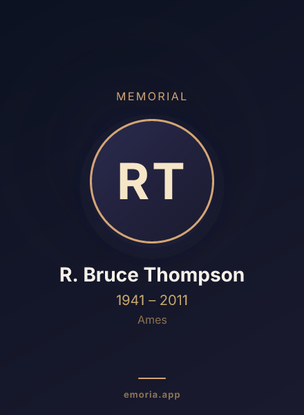 Memorial portrait of R. Bruce Thompson