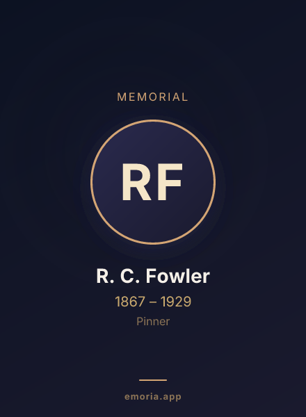 Memorial portrait of R. C. Fowler