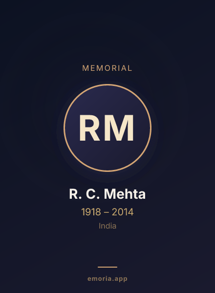 Memorial portrait of R. C. Mehta