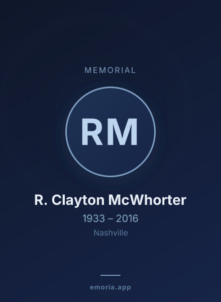 Memorial portrait of R. Clayton McWhorter