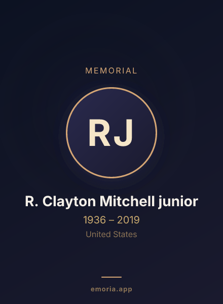 Memorial portrait of R. Clayton Mitchell junior