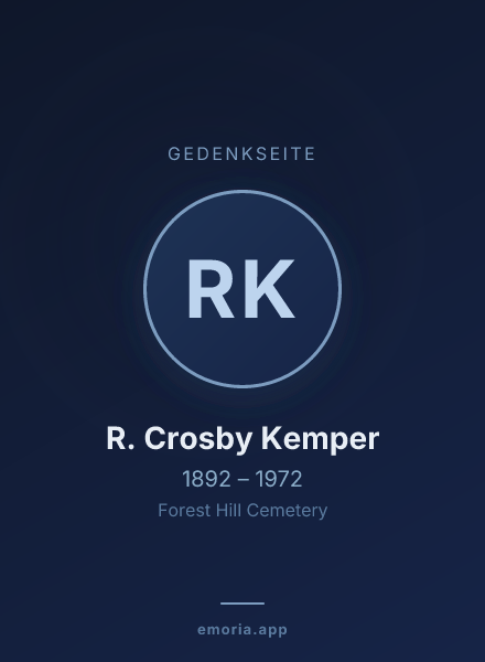 Gedenkportrait von R. Crosby Kemper