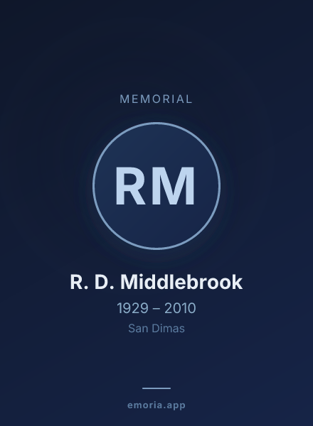 Memorial portrait of R. D. Middlebrook