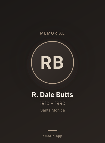 Memorial portrait of R. Dale Butts