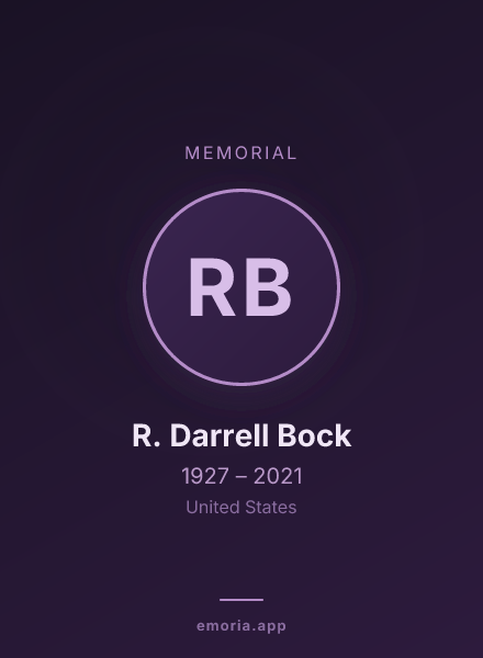 Memorial portrait of R. Darrell Bock
