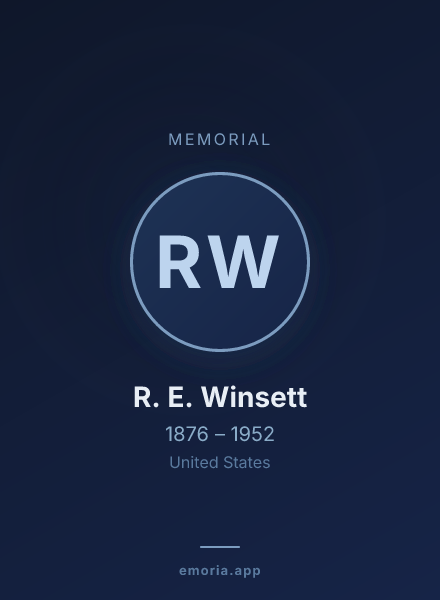 Memorial portrait of R. E. Winsett