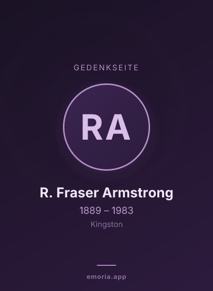 Gedenkportrait von R. Fraser Armstrong