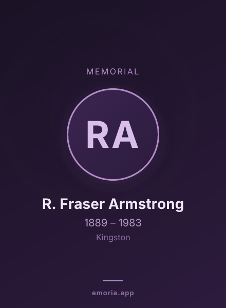 Memorial portrait of R. Fraser Armstrong