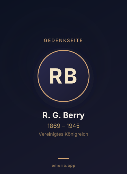 Gedenkportrait von R. G. Berry