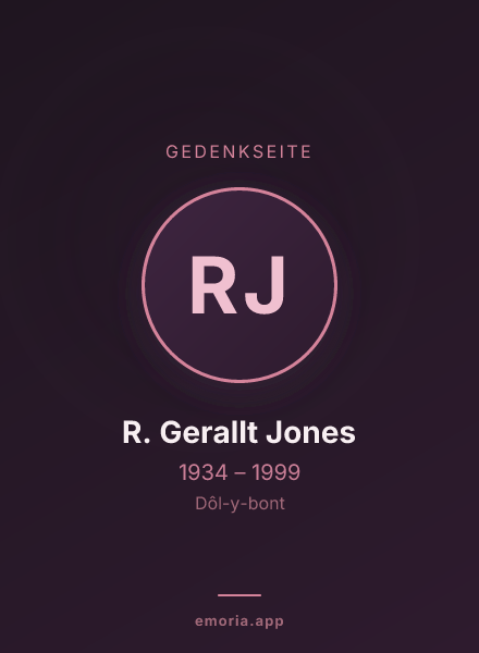 Gedenkportrait von R. Gerallt Jones
