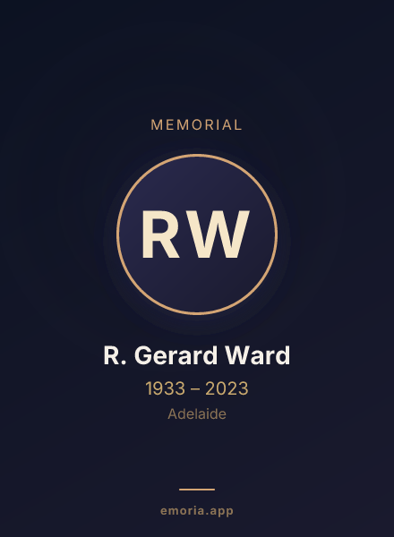 Memorial portrait of R. Gerard Ward
