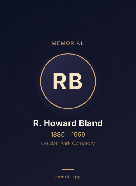Memorial portrait of R. Howard Bland