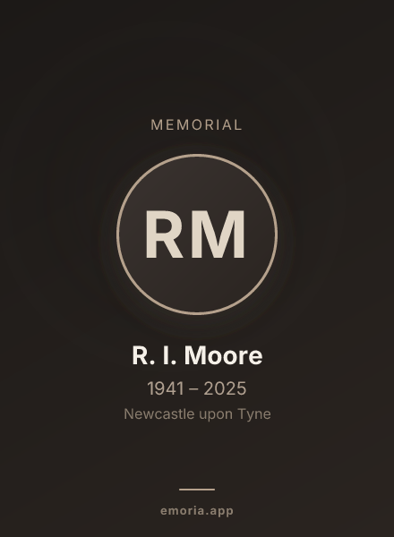 Memorial portrait of R. I. Moore