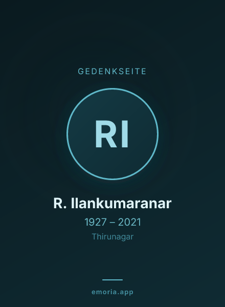 Gedenkportrait von R. Ilankumaranar