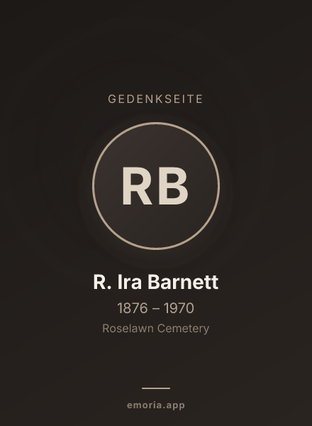 Gedenkportrait von R. Ira Barnett