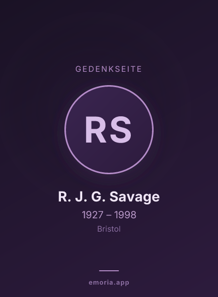 Gedenkportrait von R. J. G. Savage