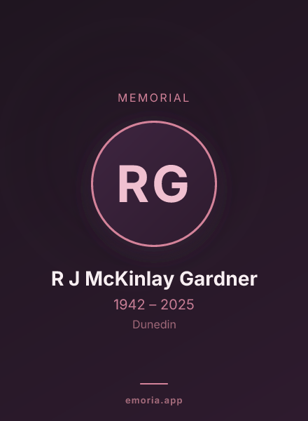 Memorial portrait of R J McKinlay Gardner