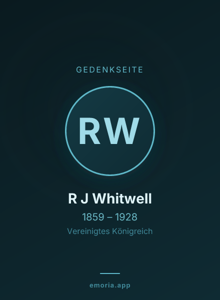 Gedenkportrait von R J Whitwell