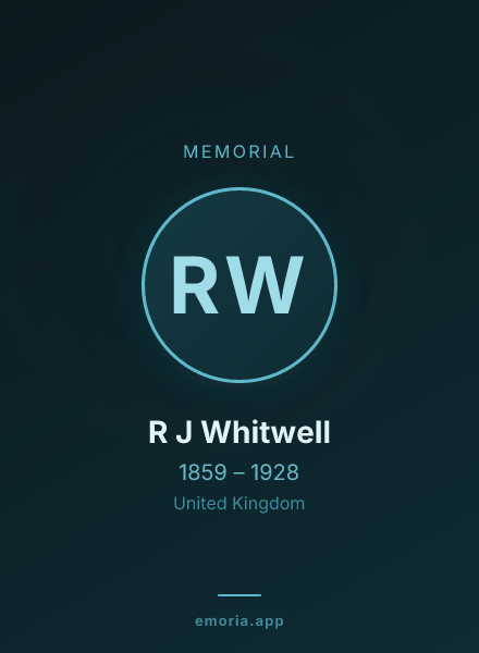 Memorial portrait of R J Whitwell