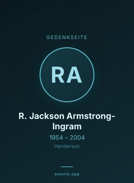 Gedenkportrait von R. Jackson Armstrong-Ingram