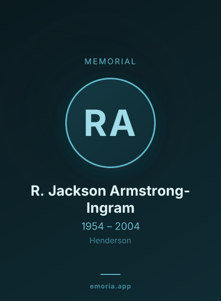 Memorial portrait of R. Jackson Armstrong-Ingram