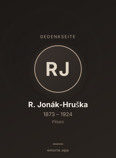 Gedenkportrait von R. Jonák-Hruška
