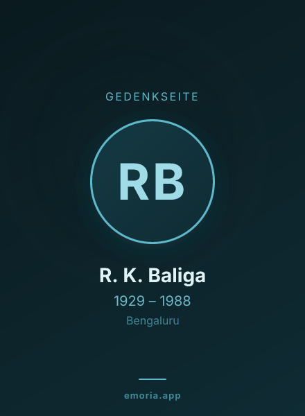 Gedenkportrait von R. K. Baliga