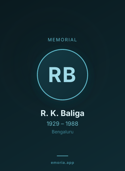 Memorial portrait of R. K. Baliga