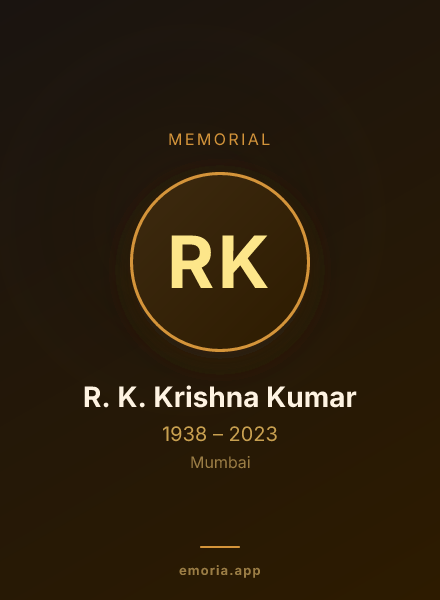 Memorial portrait of R. K. Krishna Kumar